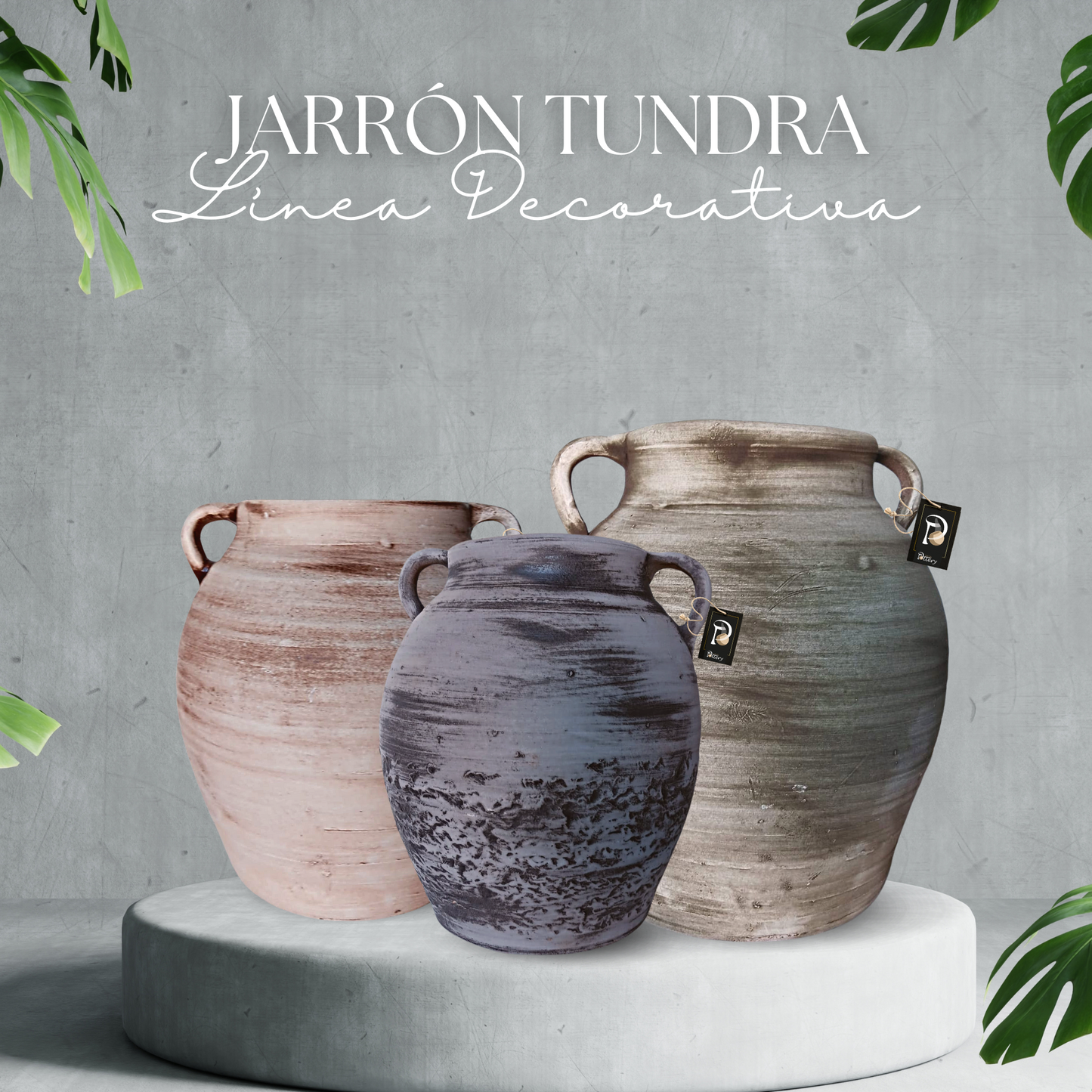 Jarrón Tundra de cerámica para la decoración del hogar