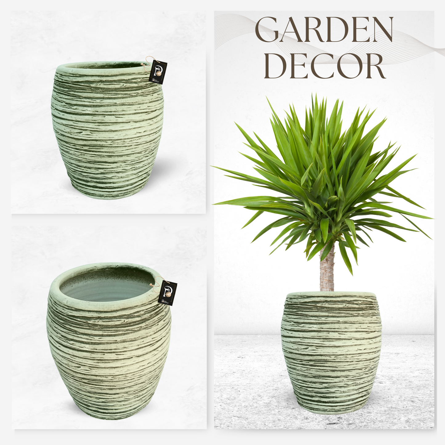 Maceta Tubular verde